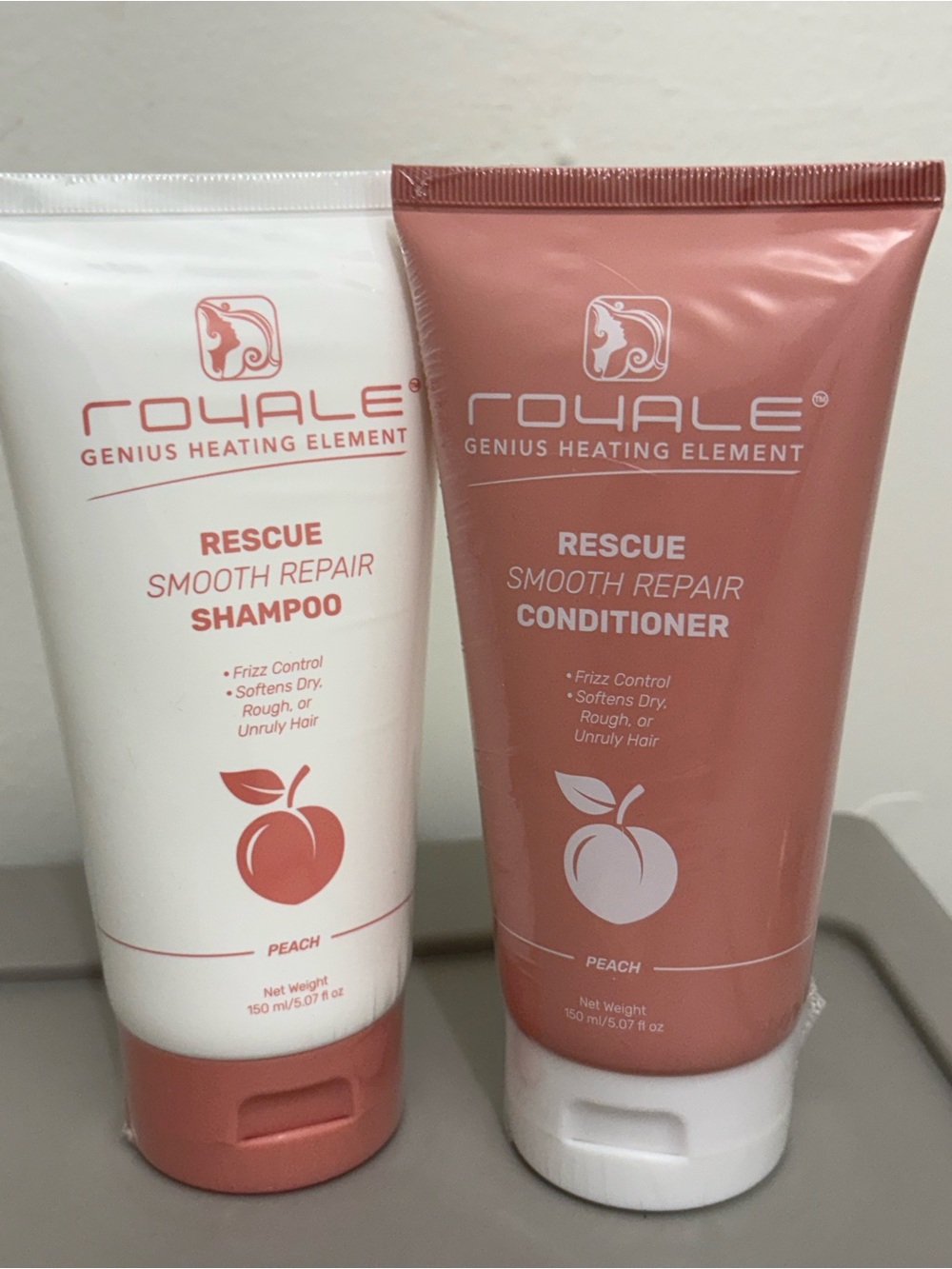 Royale-Rescue Smooth Repair Shampoo and Conditioner set – Peach